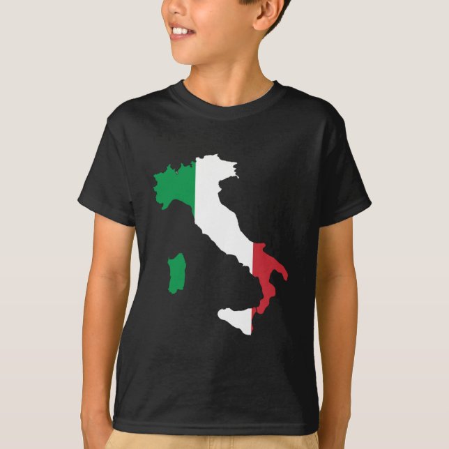 Italy Flag Map T-Shirt (Front)