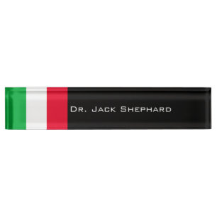 Italy Flag Nameplate