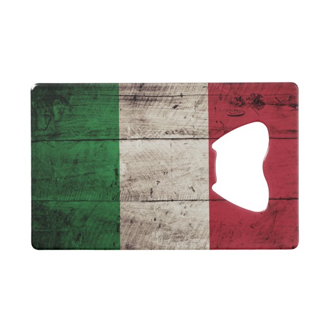 Italy Flag on Old Wood Grain (Front (Horizontal))