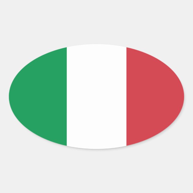 Italy flag oval sticker (Front)