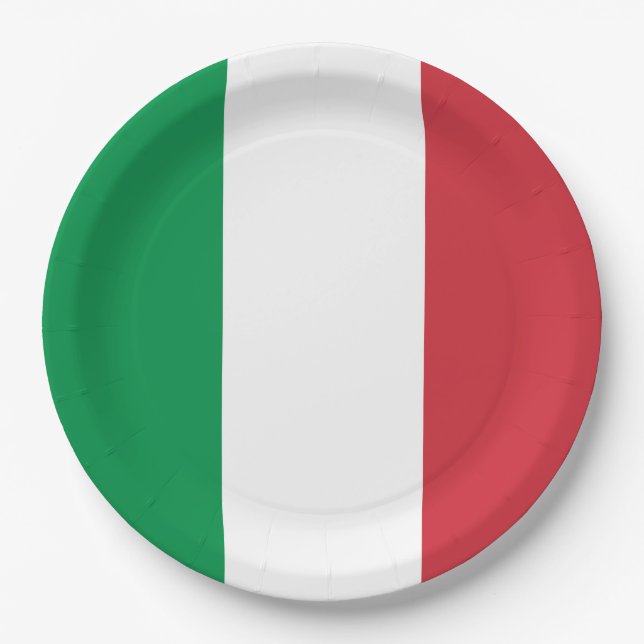 Italy Flag Paper Plate (Front)