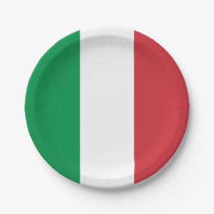 Italy Flag Paper Plate