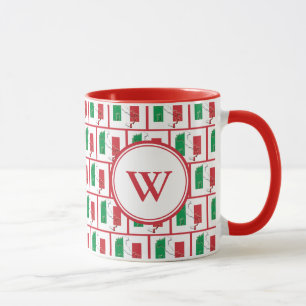 ITALY FLAG Red Monogram Mug