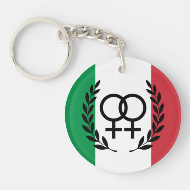 italy Flag Sapphic arcylic Symbol  Key Ring (Front)