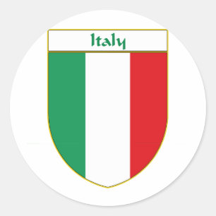Italy Flag Shield Classic Round Sticker
