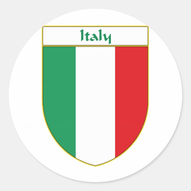 Italy Flag Shield Classic Round Sticker (Front)