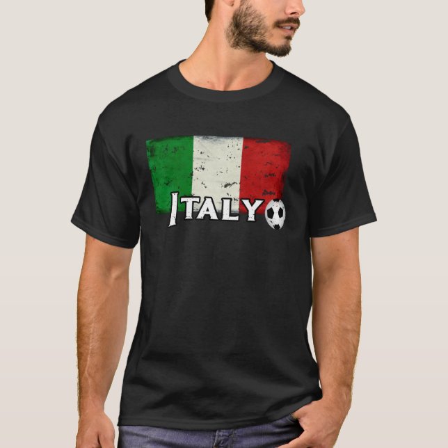 Italy Flag Soccer Fans Love Their Italian Football T-Shirt (Front)