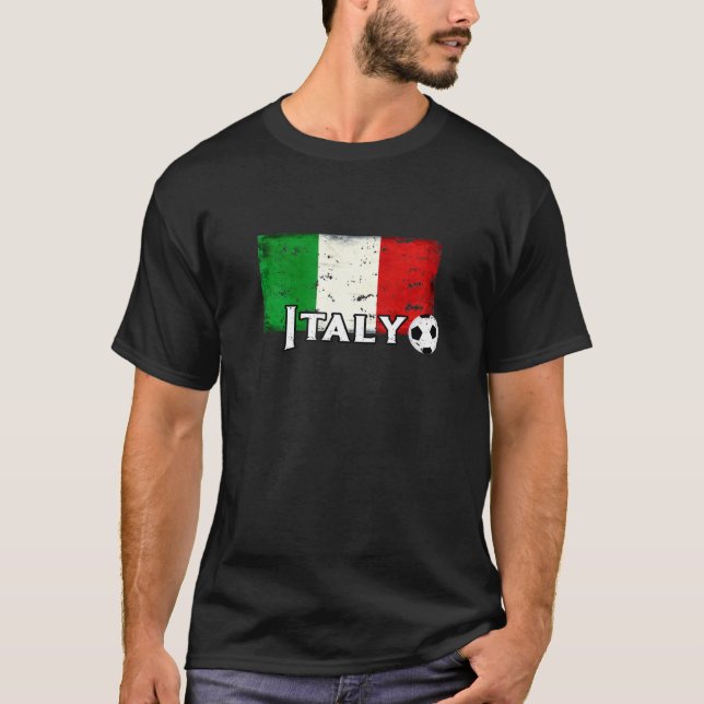 Italy Flag Soccer Fans Love Their Italian Football T-Shirt (Front)