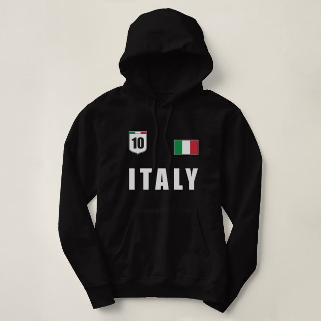 Italy Flag Soccer Outfit for Italian Jersey Italia Hoodie (Design Front)