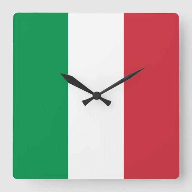Italy Flag Square Wall Clock (Front)