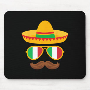 Italy Flag Sungles Italian Cinco De Mayo Mexican B Mouse Mat