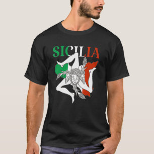 Italy Flag Trinacria Sicilia Sicily Flag Italy T-Shirt