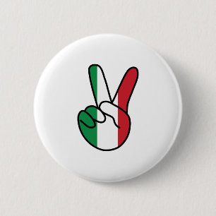 Italy Flag V Sign 6 Cm Round Badge