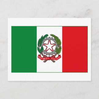 Italy Flag w COA (light) Postcard
