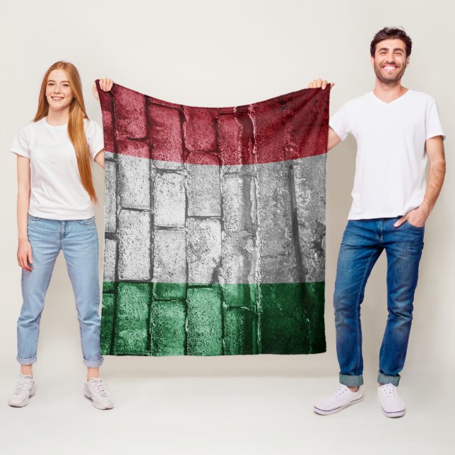Italy flag wall fleece blanket (In Situ)