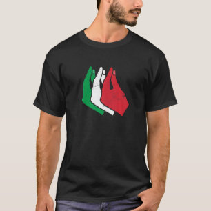 Italy Flag with Hand Gesture capeesh T-Shirt