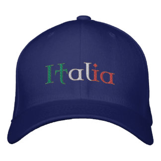 Italy flag with the Italia logo in the flag colour Embroidered Hat