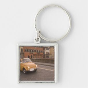 Italy, Florence. Fiat 800 Rally crosses Arno Key Ring