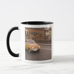 Italy, Florence. Fiat 800 Rally crosses Arno Mug