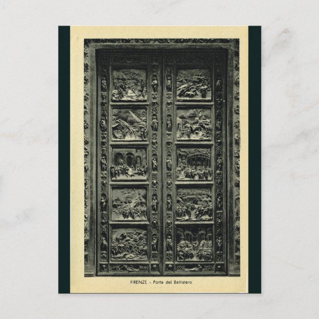 Italy, Florence, Firenze, 1908,, Bapistry doors Postcard (Front)