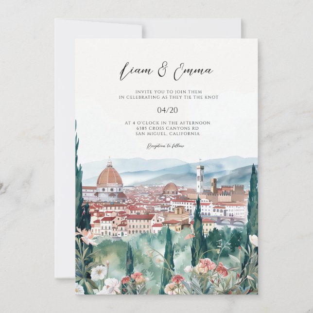 Italy Florence landscape Wedding Invitation (Front)