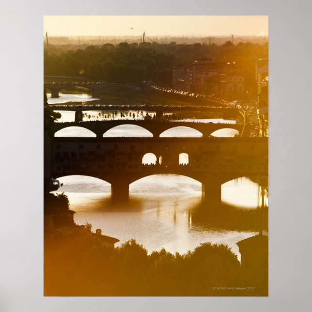Italy, Florence, Ponte Vecchio and River Arno at Poster (Front)