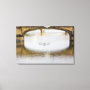 Italy, Florence, Rowing Sculls with Canvas Print