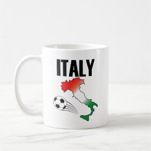 Italy Football Fan Map Boot Soccer Ball Coffee Mug