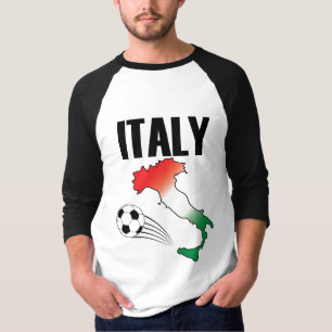 Italy Football Fan Map Boot Soccer Ball T-Shirt