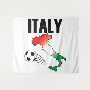 Italy Football Fan Map Boot Soccer Ball Tapestry