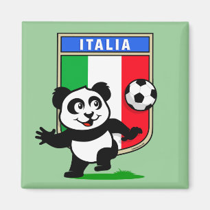 Italy Football Panda Magnet