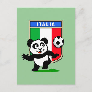 Italy Football Panda Postcard