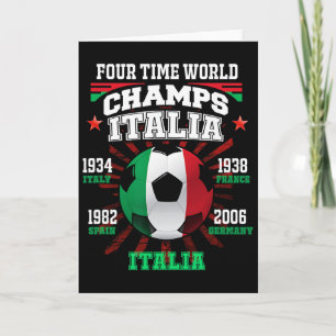 Italy Footbyll With Cup Years For Italia Soccer Fa Card
