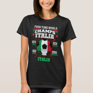 Italy Footll With Cup Years For Italia Soccer Fans T-Shirt
