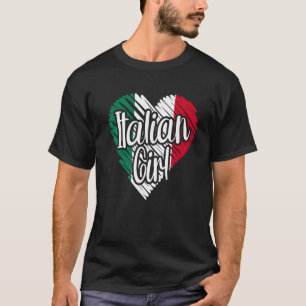 Italy For Girl Italian Heart Flag for Women Ital T-Shirt