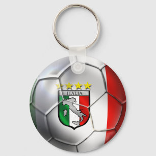 Italy Forza Azzurri Calcio Soccer Ball flag Key Ring