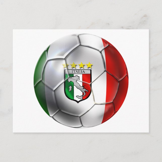 Italy Forza Azzurri Calcio Soccer Ball flag Postcard (Front)