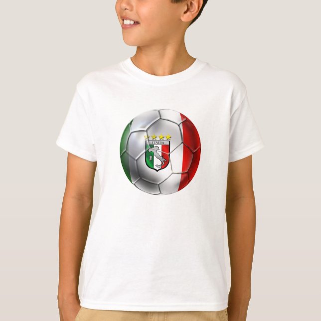 Italy Forza Azzurri Calcio Soccer Ball T-Shirt (Front)