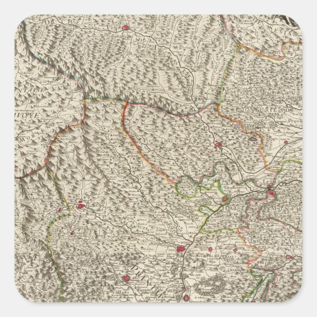 Italy, France Square Sticker (Front)