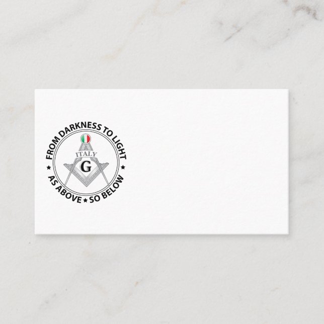 Italy freemasonry sign business card (Front)