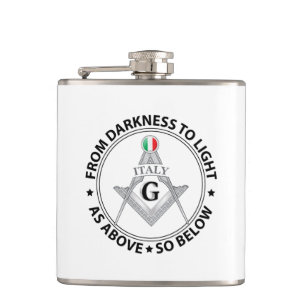 Italy freemasonry sign hip flask