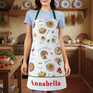 Italy Fun Food Chef Colourful Apron