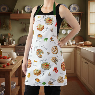 Italy Fun Food Chef Colourful Apron