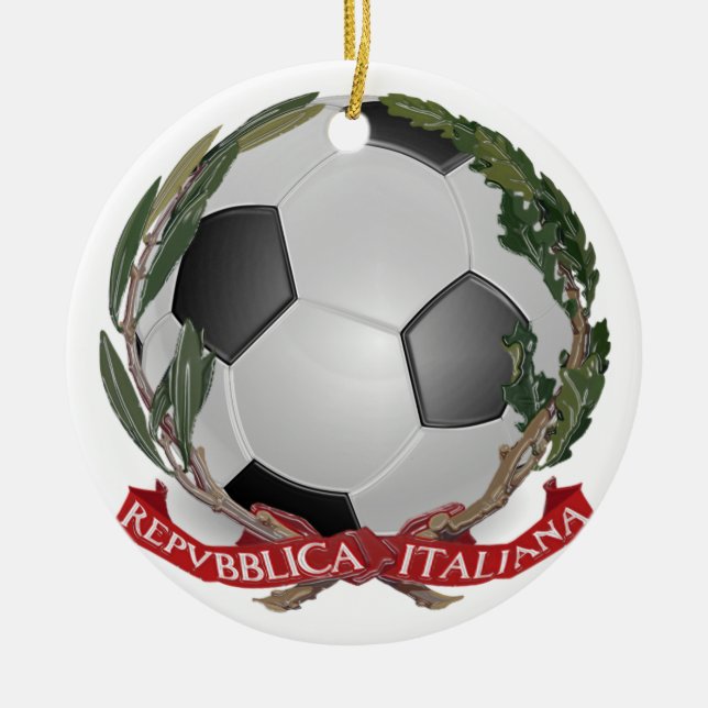 Italy Futbol Soccer Ornament (Front)