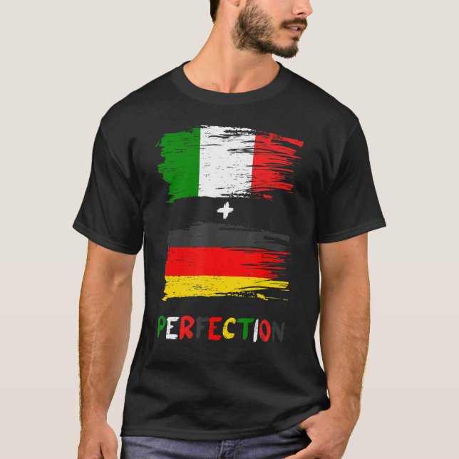 Italy Germany Italian German Flag Perfection Latin T-Shirt (Front)