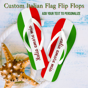 Italy Gift for Italy Lovers, Italy Flag Flip Flops