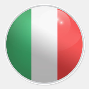 Italy Glossy Circle Flag  Classic Round Sticker