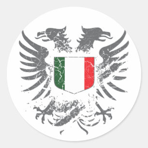 Italy Grunged Classic Round Sticker