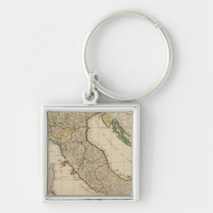 Italy hand coloured Atlas Map Key Ring