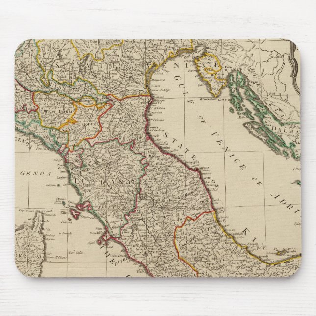 Italy hand coloured Atlas Map Mouse Mat (Front)